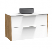 NIKAU PRO 1000 LEFT HAND BOWL DOUBLE DRAWER WALL ULTRA GLOSS WHITE/COLOUR