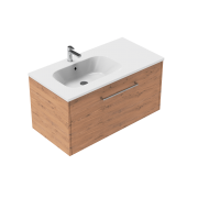 900 Sahara Wall Hung Left Hand Offset Basin Vanity (1 Drawer) - Specify Colour & Basin & Cabinet Sty