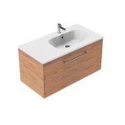 900 Sahara Wall Hung Right Hand Offset Basin Vanity (1 Drawer) - Specify Colour & Basin & Cabinet St