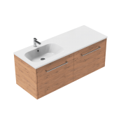 1200 Sahara Wall Hung Left Hand Offset Basin Vanity (2 Drawer) - Specify Colour & Basin & Cabinet St