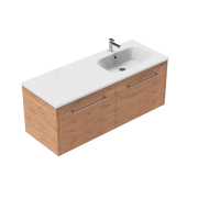 1200 Sahara Wall Hung Right Hand Offset Basin Vanity (2 Drawer) - Specify Colour & Basin & Cabinet S