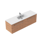 1500 Sahara Wall Hung Single Basin Vanity (2 Drawer) - Specify Colour & Basin & Cabinet Style