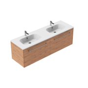 1500 Sahara Wall Hung Double Basin Vanity (2 Drawer) - Specify Colour & Basin & Cabinet Style