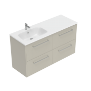 1200 Sahara Wall Hung Left Hand Offset Basin Vanity (4 Drawer) - Specify Colour & Basin & Cabinet St