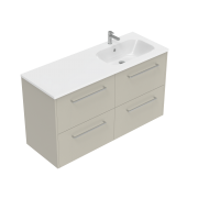 1200 Sahara Wall Hung Right Hand Offset Basin Vanity (4 Drawer) - Specify Colour & Basin & Cabinet S