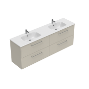 1800 Sahara Wall Hung Double Basin Vanity (4 Drawer) - Specify Colour & Basin & Cabinet Style