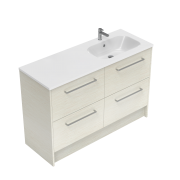 1200 Sahara Floor Standing Right Hand Offset Basin Vanity (4 Drawer) - Specify Colour & Basin & Cabi