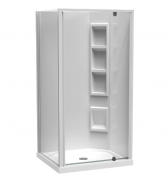 SIERRA 900X1000 2 SIDED 1000 DOOR CORNER MOULDED WHITE- CENTRE WASTE