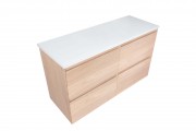 1200 Ravani Single Basin Cabinet (4 Drawer) in Gloss White & Select a Slab Top