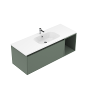 1200 Savanna Wall Hung Single Basin Vanity (1 Drawer, 1 Open Shelf Right) - Specify Colour & Basin