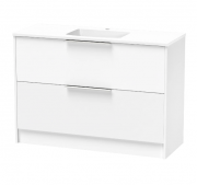 NIKAU 1200 DOUBLE DRAWER FLOOR ULTRA GLOSS WHITE