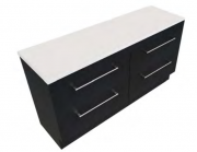 1500 Skye Floor Standing Single Basin Vanity (4 Drawer) - Specify Colour & Select Slab Top