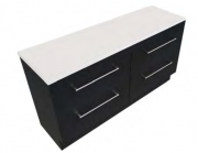 1500 Skye Floor Standing Right Hand Offset Vanity (4 Drawer) - Specify Colour & Select Slab Top