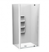 SIERRA 1000X900 2 SIDED 1000 DOOR / 1000 SIDE MOULDED WHITE- CENTRE WASTE