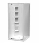 SIERRA 1000X900 2 SIDED 900 DOOR CORNER MOULDED WHITE- CENTRE WASTE