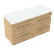 1800 Skye Wall Hung Single Basin Vanity (4 Drawer) - Specify Colour & Slab Top