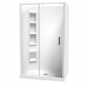 CEZANNE 1200X900 2 PANEL SLIDING DR RECT 3 SIDED 1200 DOOR CORNER MOULDED LEFT HAND WHITE