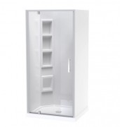 MILLENNIUM 900X1000 3 SIDED 1000 DOOR - LEFT HAND CORNER MOULDED SATIN