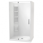 MILLENNIUM 1200X900 3 SIDED MOULDED LEFT HAND WHITE- CENTRE WASTE