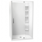 MILLENNIUM 1200X900 3 SIDED MOULDED RIGHT HAND WHITE- CENTRE WASTE