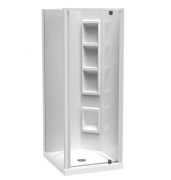 SIERRA 760X900 2 SIDED 760 DOOR CORNER MOULDED WHITE - CENTRE WASTE