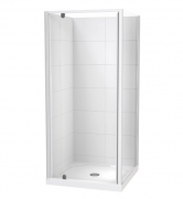 SIERRA 900X900 2 SIDED - TILED WALL - WHITE - CENTRE WASTE