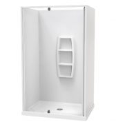 SIERRA 1200x900 3 SIDED / 1200 BACK MOULDED WHITE- CENTRE WASTE