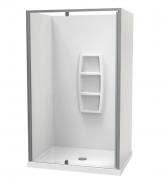 SIERRA 1200x900 3 SIDED / 1200 BACK MOULDED SATIN- CENTRE WASTE