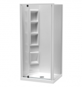 SIERRA 760X900 2 SIDED 900 DOOR CORNER MOULDED WHITE- CENTRE WASTE