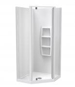 SIERRA 900X900 ANGLE CORNER SIDE MOULDED WHITE- CENTRE WASTE