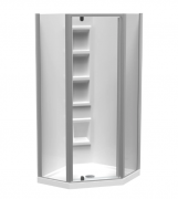 SIERRA 900X900 ANGLE CORNER CORNER MOULDED SATIN- CENTRE WASTE