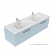 1500 Harrow Wall Hung Double Basin Vanity (2 Drawer) - Specify Colour & Basin