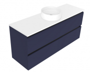 1500 Oxley Luxe Wall Hung Single Basin Vanity (4 Drawer) - Specify Colour & Slab Top