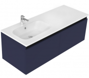 1200 Oxley Wall Hung Offset Left Basin Vanity (2 Drawer) - Specify Colour & Basin