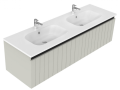 1500 Porscha Wall Hung Double Basin Vanity (2 Drawer) - Specify Colour & Drawer Front & Basin