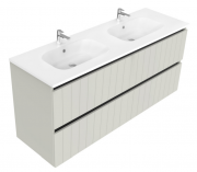 1500 Porscha Wall Hung Double Basin Vanity (4 Drawer) - Specify Colour & Drawer Front & Basin