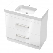 BOLERO 900 DOUBLE DRAWER FLOOR ULTRA GLOSS WHITE