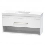 BOLERO 1200 DRAWER OPEN WHITE MELAMINE