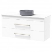 CASHMERE PRO 1200 DOUBLE DRAWER WALL WHITE MELAMINE