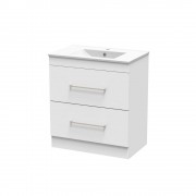 CASHMERE 750 DOUBLE DRAWER FLOOR WHITE MELAMINE