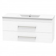 CASHMERE 1200 DOUBLE DRAWER WALL WHITE MELAMINE
