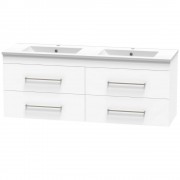 CASHMERE 1500 DB DOUBLE DRAWER WALL WHITE MELAMINE
