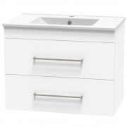 CASHMERE 600 DOUBLE DRAWER WALL WHITE MELAMINE