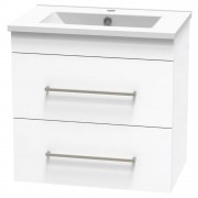 CASHMERE SLIM 600 DOUBLE DRAWER WALL WHITE MELAMINE