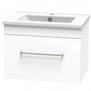 CASHMERE SLIM 600 SINGLE DRAWER WHITE MELAMINE