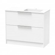 NIKAU 1000 RIGHT HAND BOWL DOUBLE DRAWER FLOOR ULTRA GLOSS WHITE