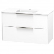 NIKAU 1000 CENTRE BOWL DOUBLE DRAWER WALL ULTRA GLOSS WHITE