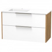 NIKAU GROVE 1000 LEFT HAND BOWL DOUBLE DRAWER WALL ULTRA GLOSS WHITE/COLOUR