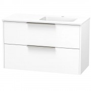NIKAU 1000 RIGHT HAND BOWL DOUBLE DRAWER WALL ULTRA GLOSS WHITE