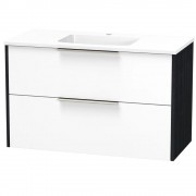 NIKAU 1000 RIGHT HAND BOWL DOUBLE DRAWER WALL ULTRA GLOSS WHITE/COLOUR